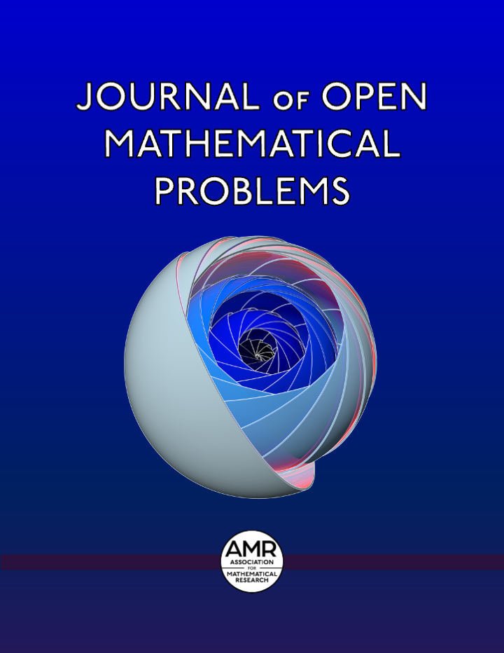 JOMP cover - A spiraling set of spheres of various radii.